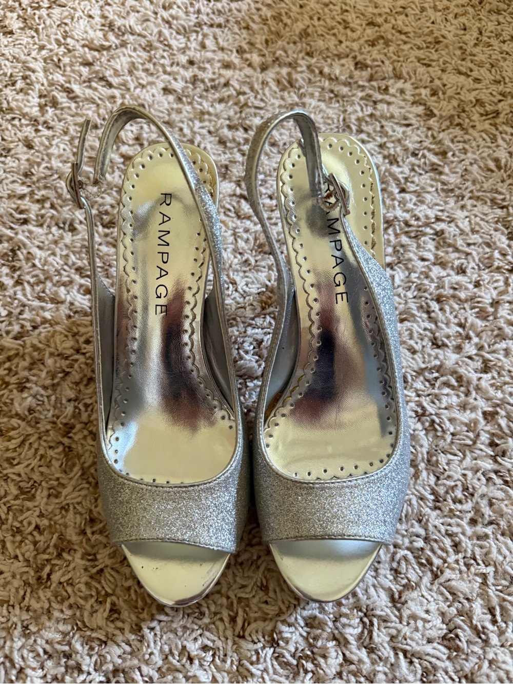Rampage Silver Glitter Heels